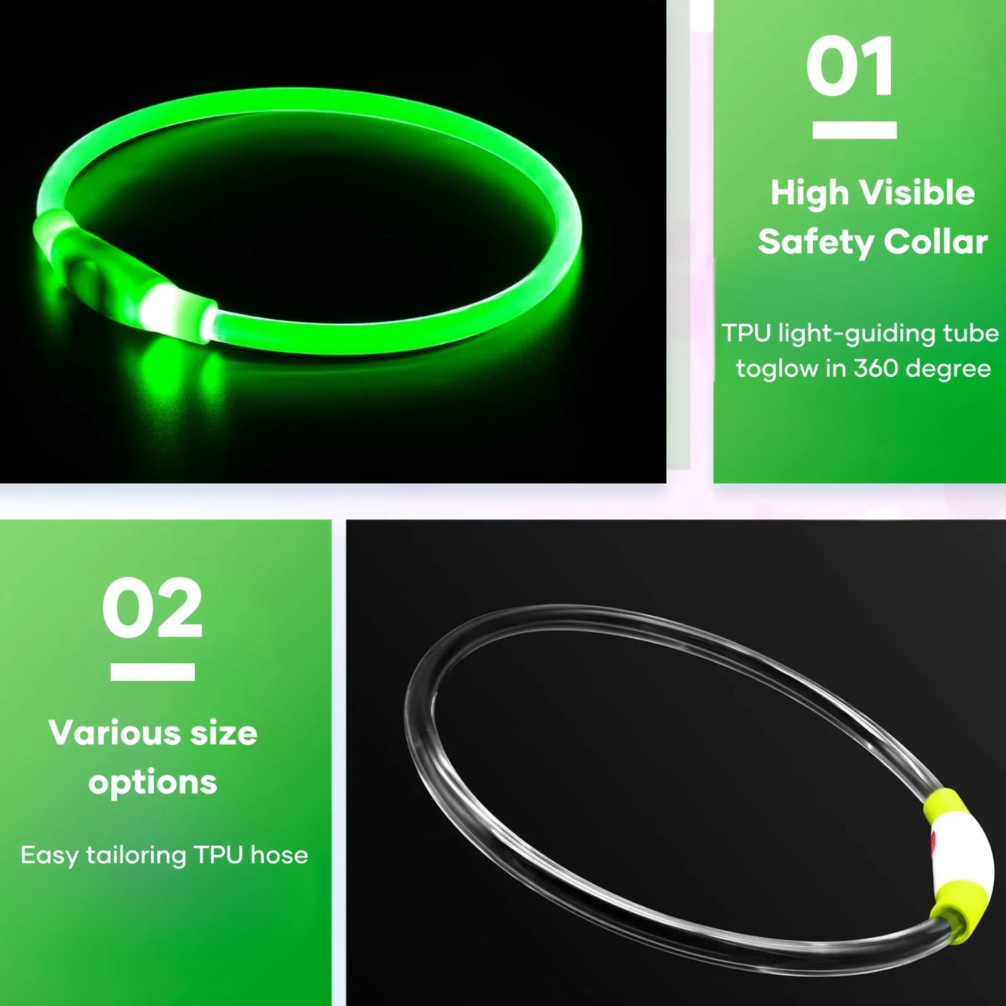 Collare luminoso per cani e gatti - Pet Dog LED Light Collar Luminos
