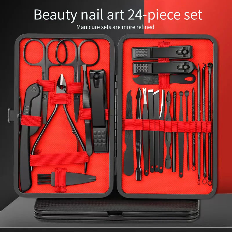 Set per unghie full - manicure in acciaio nero