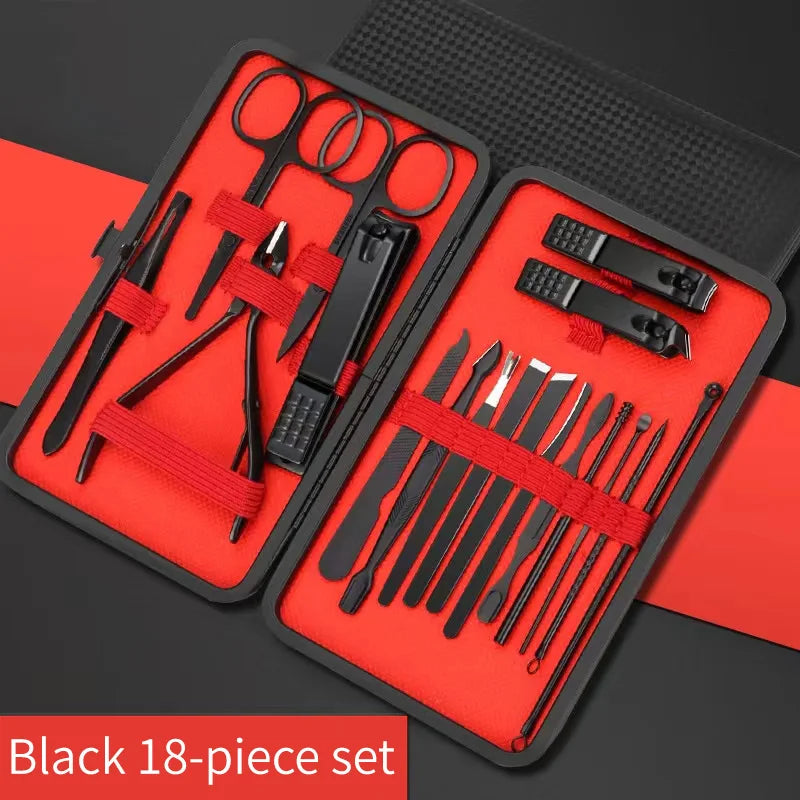 Set per unghie full - manicure in acciaio nero