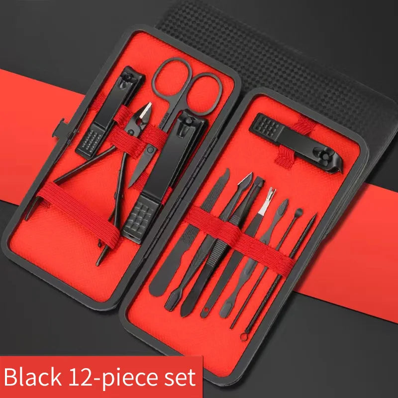 Set per unghie full - manicure in acciaio nero