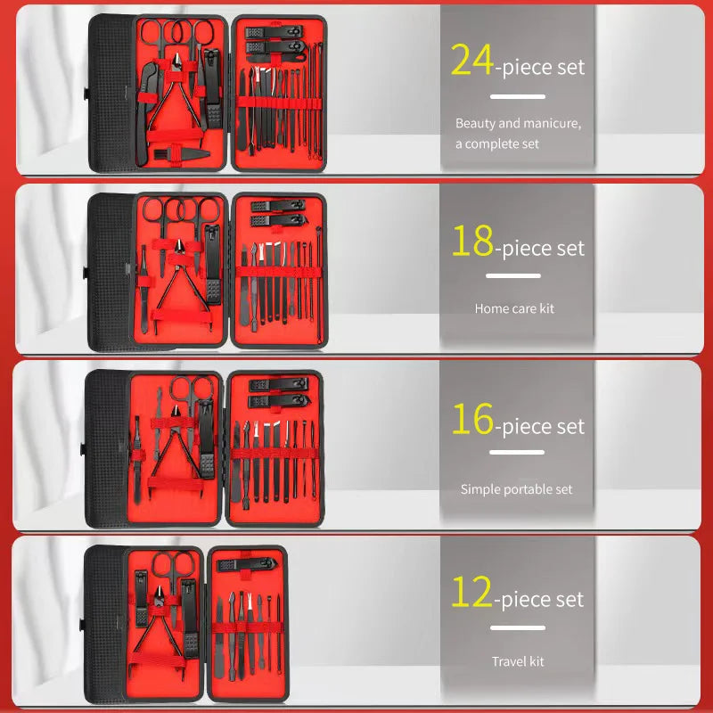 Set per unghie full - manicure in acciaio nero