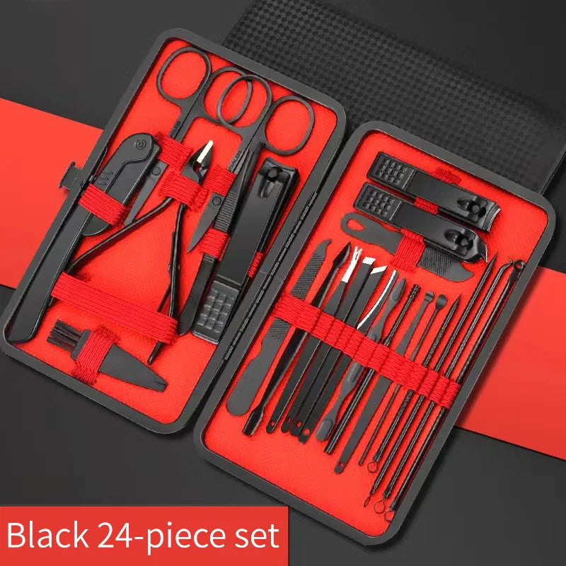 Set per unghie full - manicure in acciaio nero