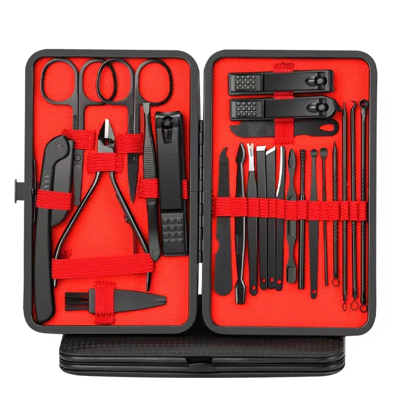 Set per unghie full - manicure in acciaio nero