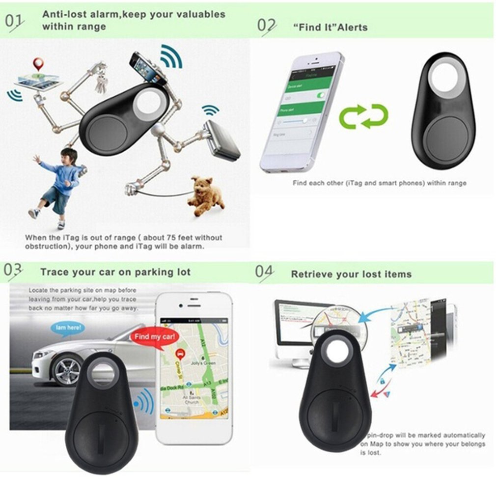 Mini GPS Tracker Allarme - Mini Fashion Smart Dog Pets Bluetooth 4.0 GPS Tracker Anti-lost Alarm Tag Wireless