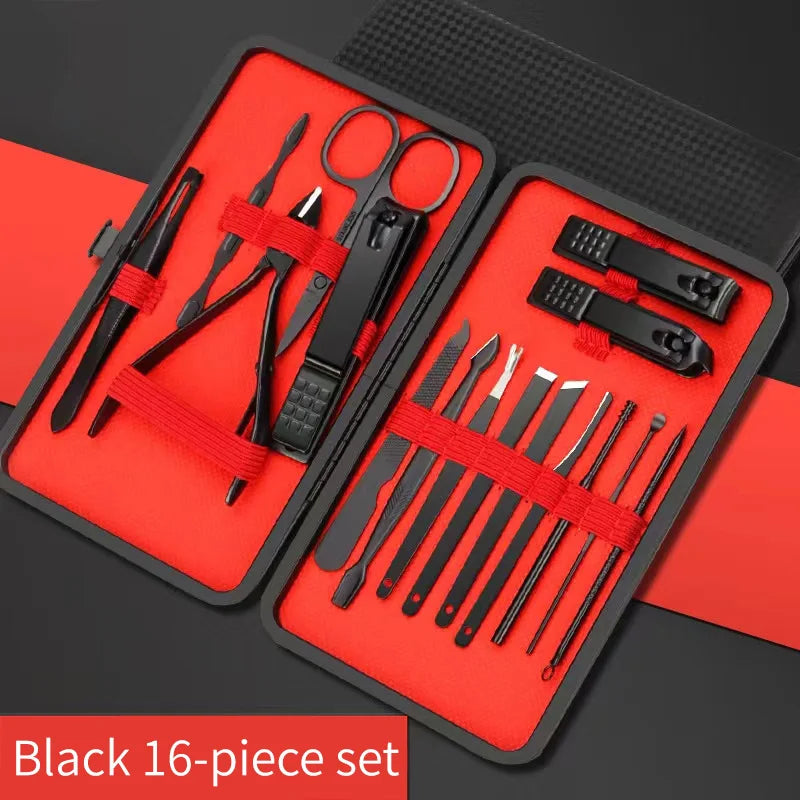 Set per unghie full - manicure in acciaio nero