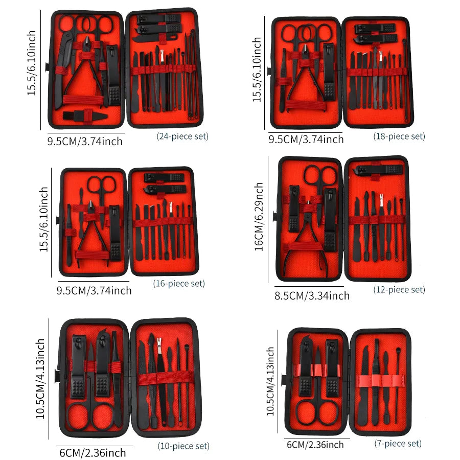 Set per unghie full - manicure in acciaio nero