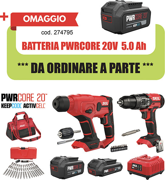 KIT TRAPANO +TASSELLAT. +2BAT SKIL 3313EA RED LINE SKIL