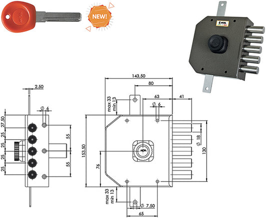 SERRATURE MOIA JM423 DX - SX