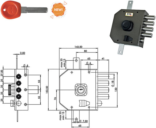 SERRATURE MOIA JM424 1/2 G. DX - SX