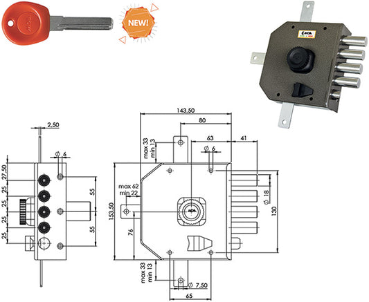 SERRATURE MOIA JM426 1/2 G. DX - SX